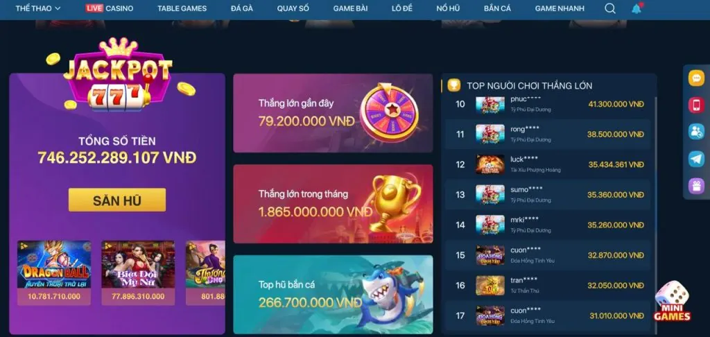 Đa dạng các chủ đề game nổ hũ tại dh88 hiện đang mở